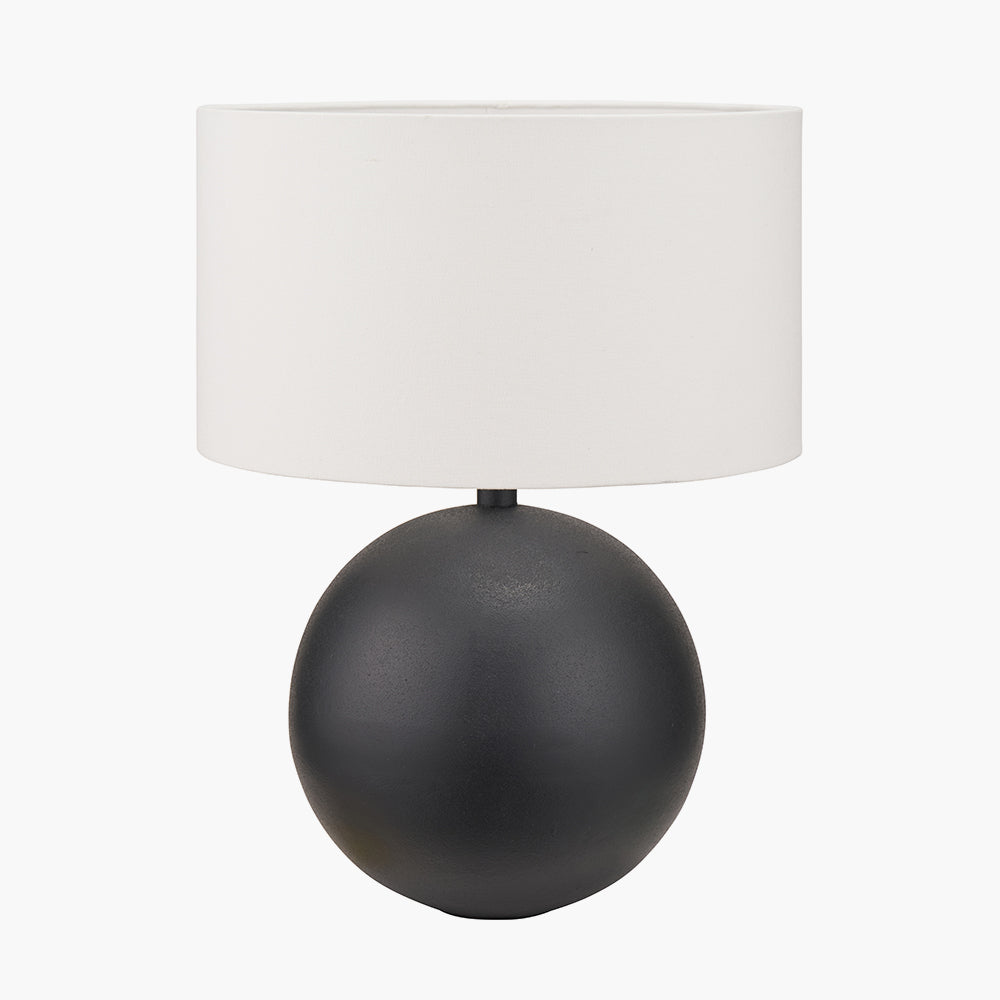 Benio Matt Black Metal Spherical Table Lamp - Base Only